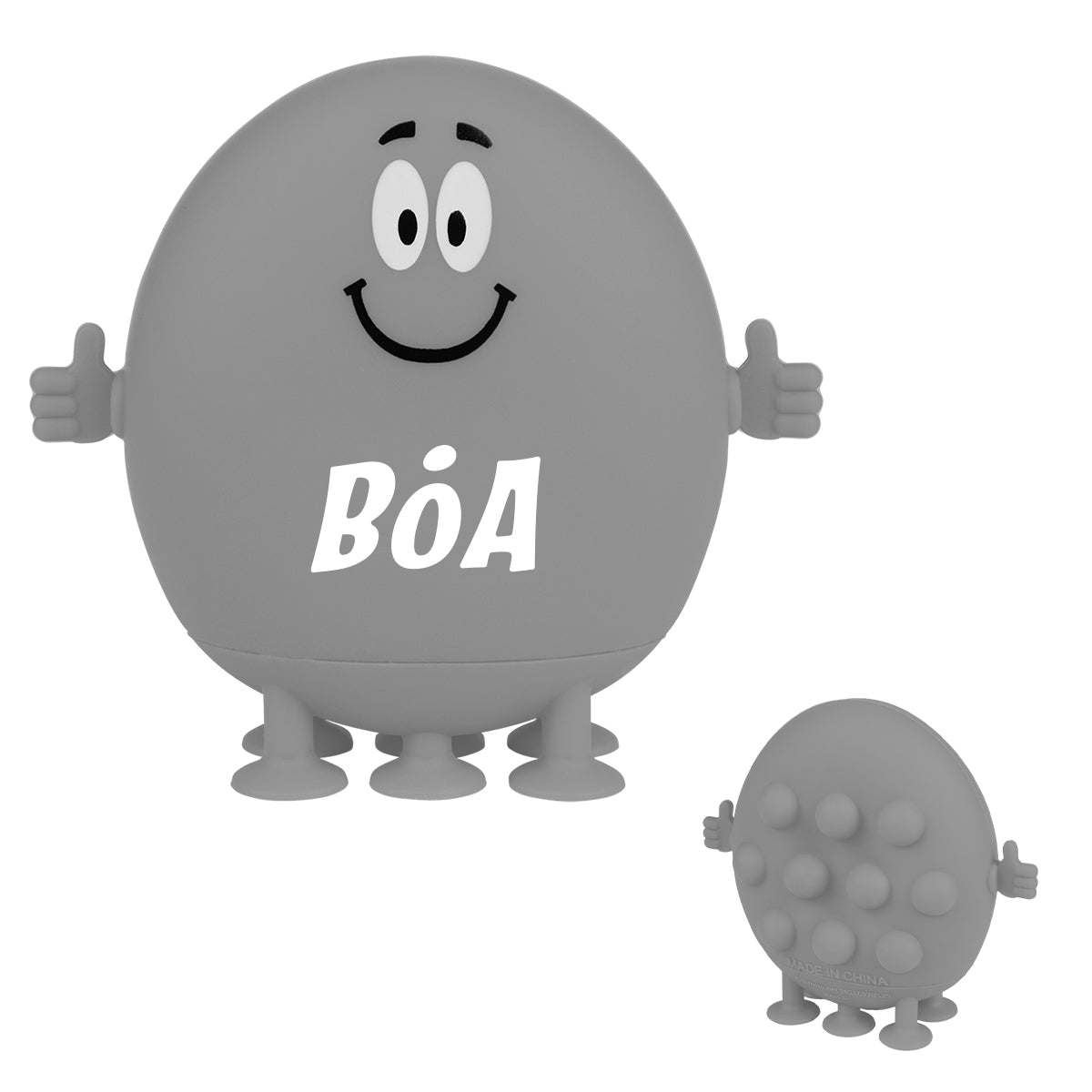 Push Pop Pal with a Smiley Face - Gray - Silk Screen