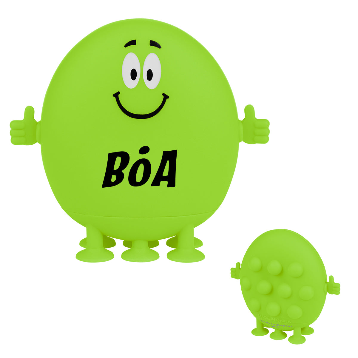 Push Pop Pal with a Smiley Face - Lime Green - Silk Screen