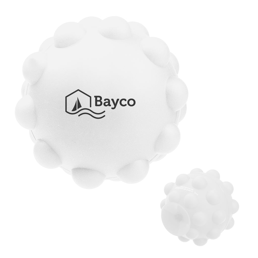Push Pop Squeeze Ball and Phone Stand, Recycled - White - Pad Print