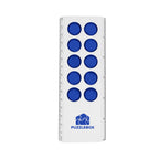 Push Pop Stress Reliever Ruler, 6 Inch - White/royal - Pad Print