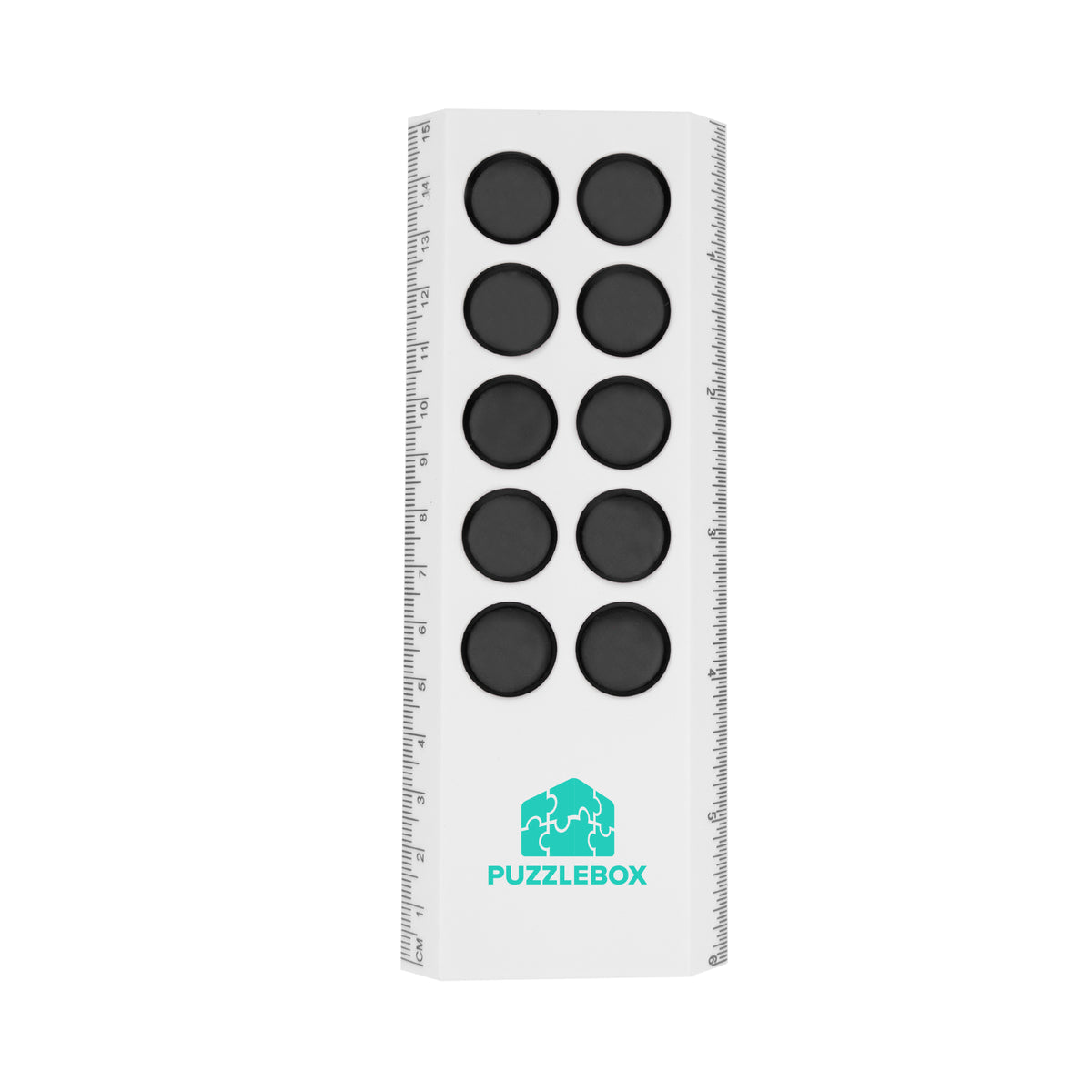 Push Pop Stress Reliever Ruler, 6 Inch - White with Black - Pad Print
