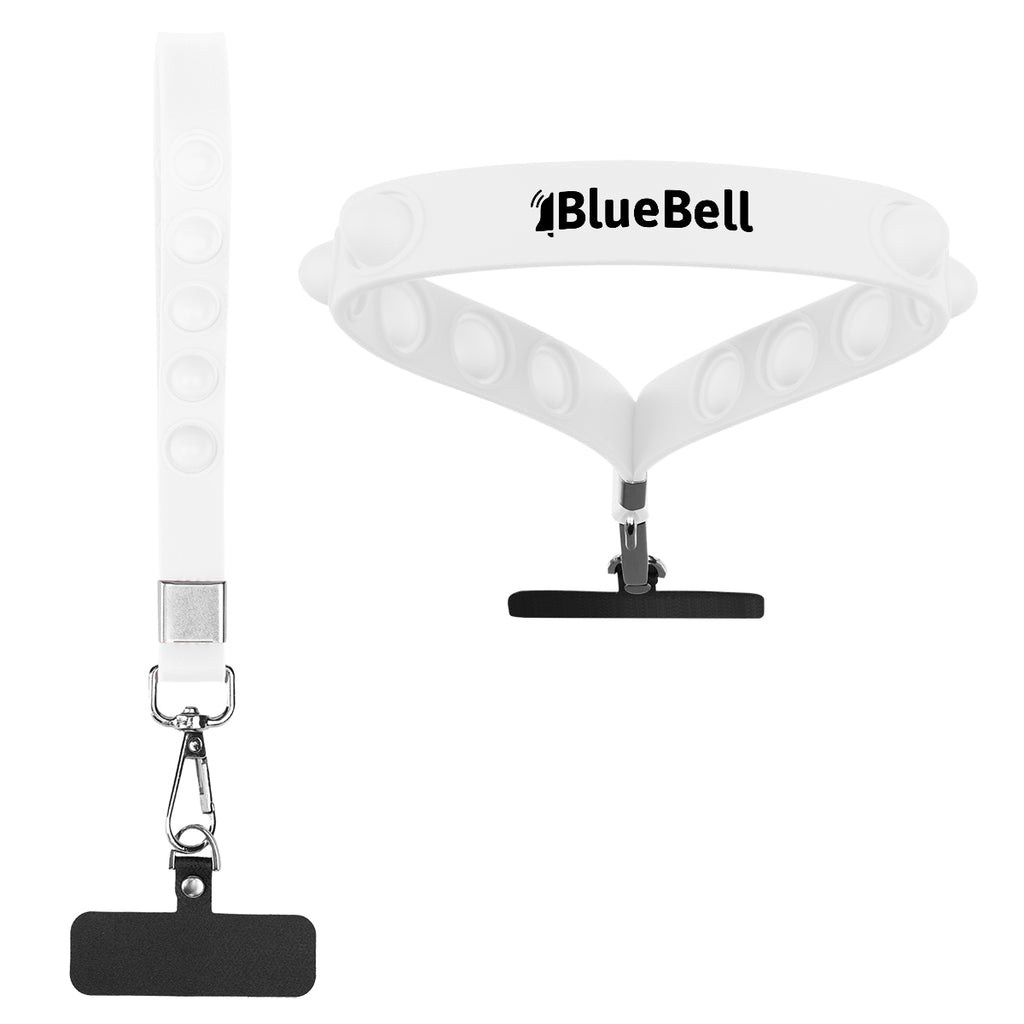Push Pop Wristlet That Tethers a Phone - White - Pad Print