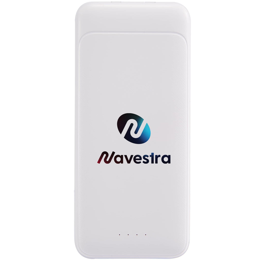 Pwr Pal Five-Way Power Bank, 10,000 mAh Full Color - White - Front