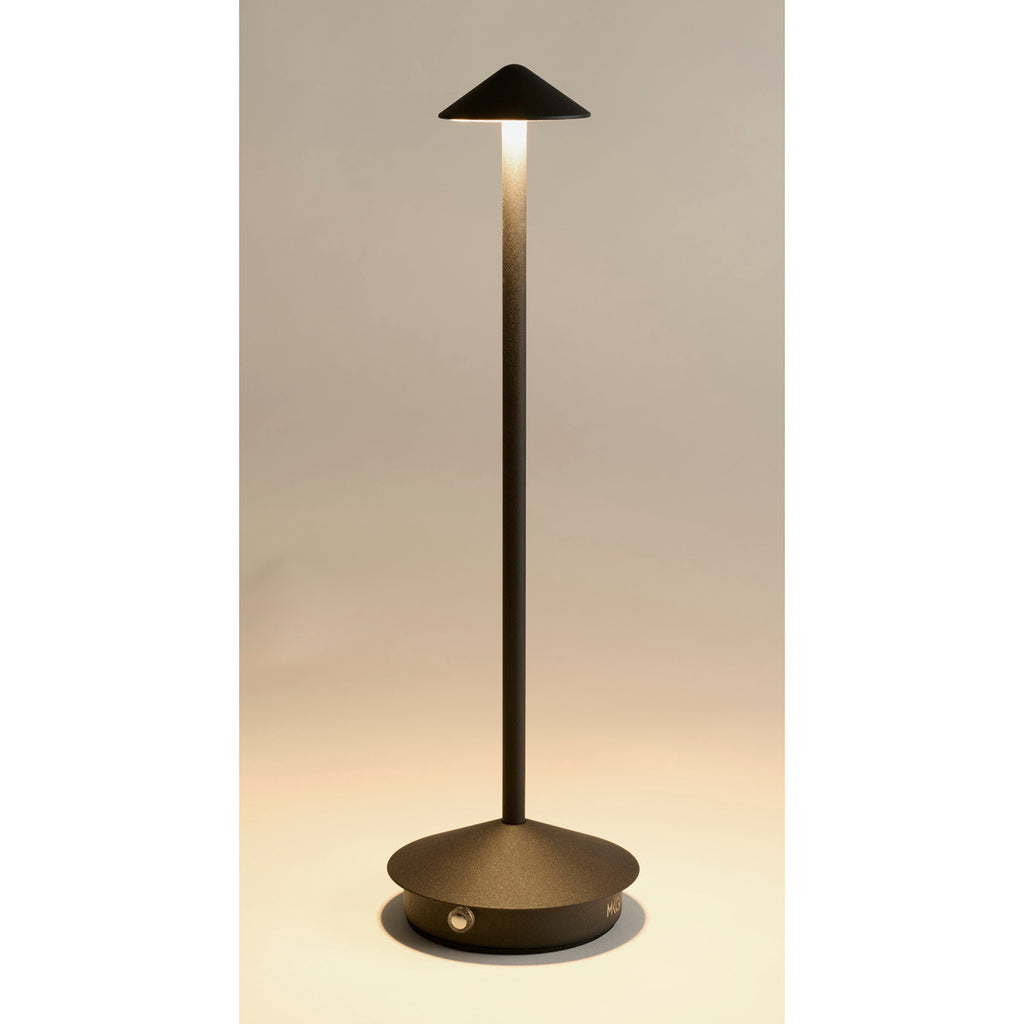 Pyramid Cordless LED Table Lamp with Charging Base Laser Engraving - Black - View 2