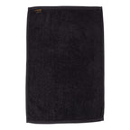 Q-Tees Deluxe Hemmed Hand Towel - Black - Back