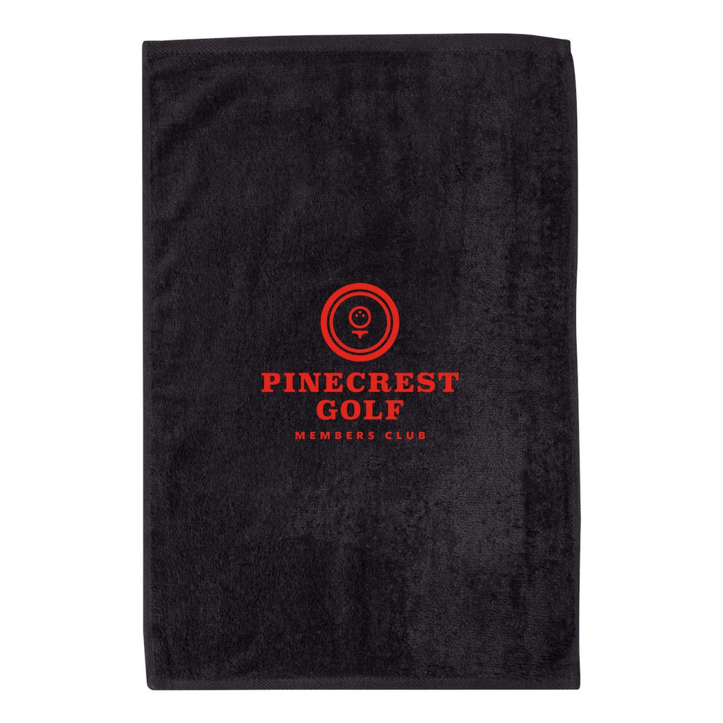 Q-Tees Deluxe Hemmed Hand Towel - Black - Front