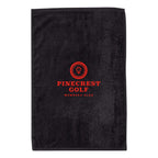 Q-Tees Deluxe Hemmed Hand Towel - Black - Front