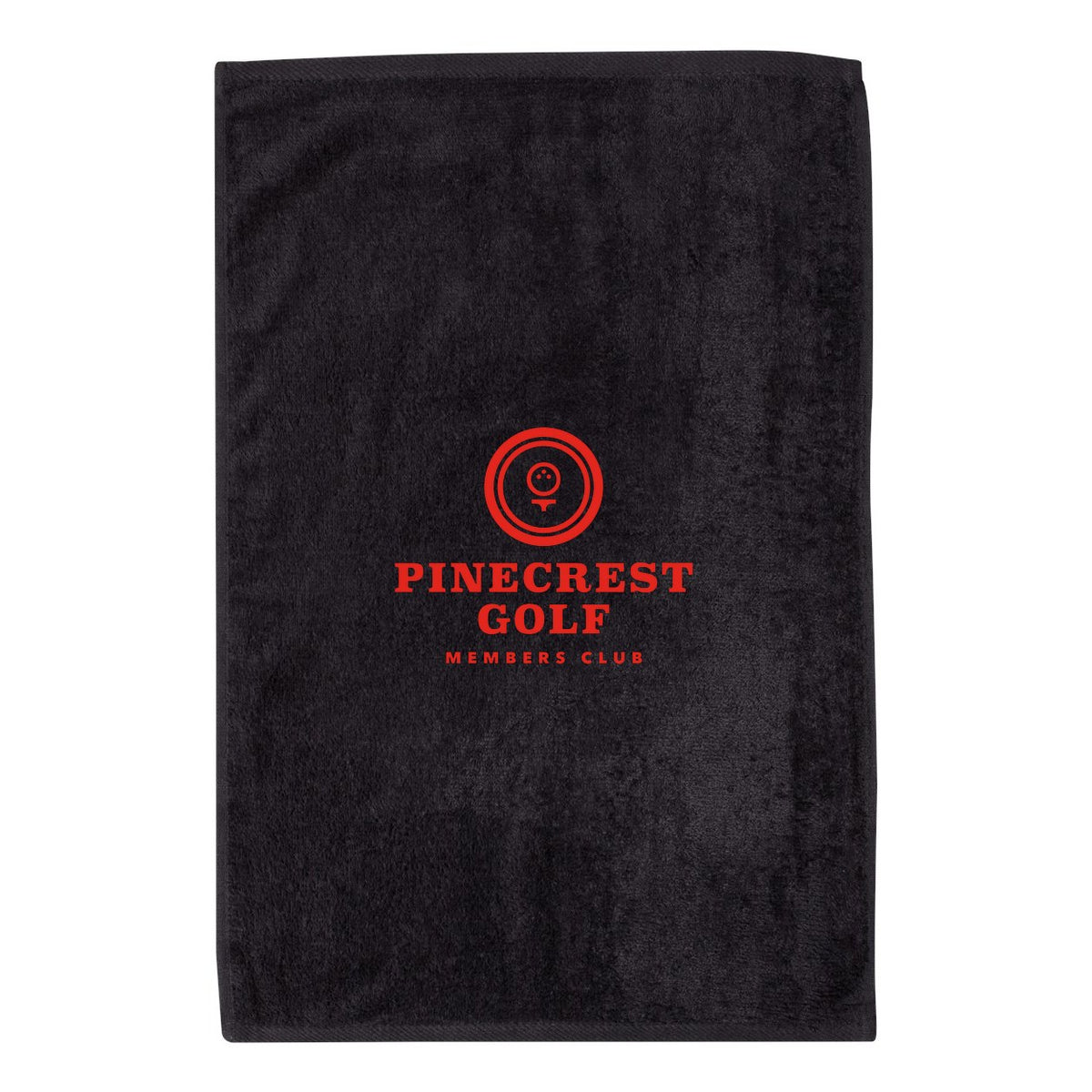Q-Tees Deluxe Hemmed Hand Towel - Black - Front