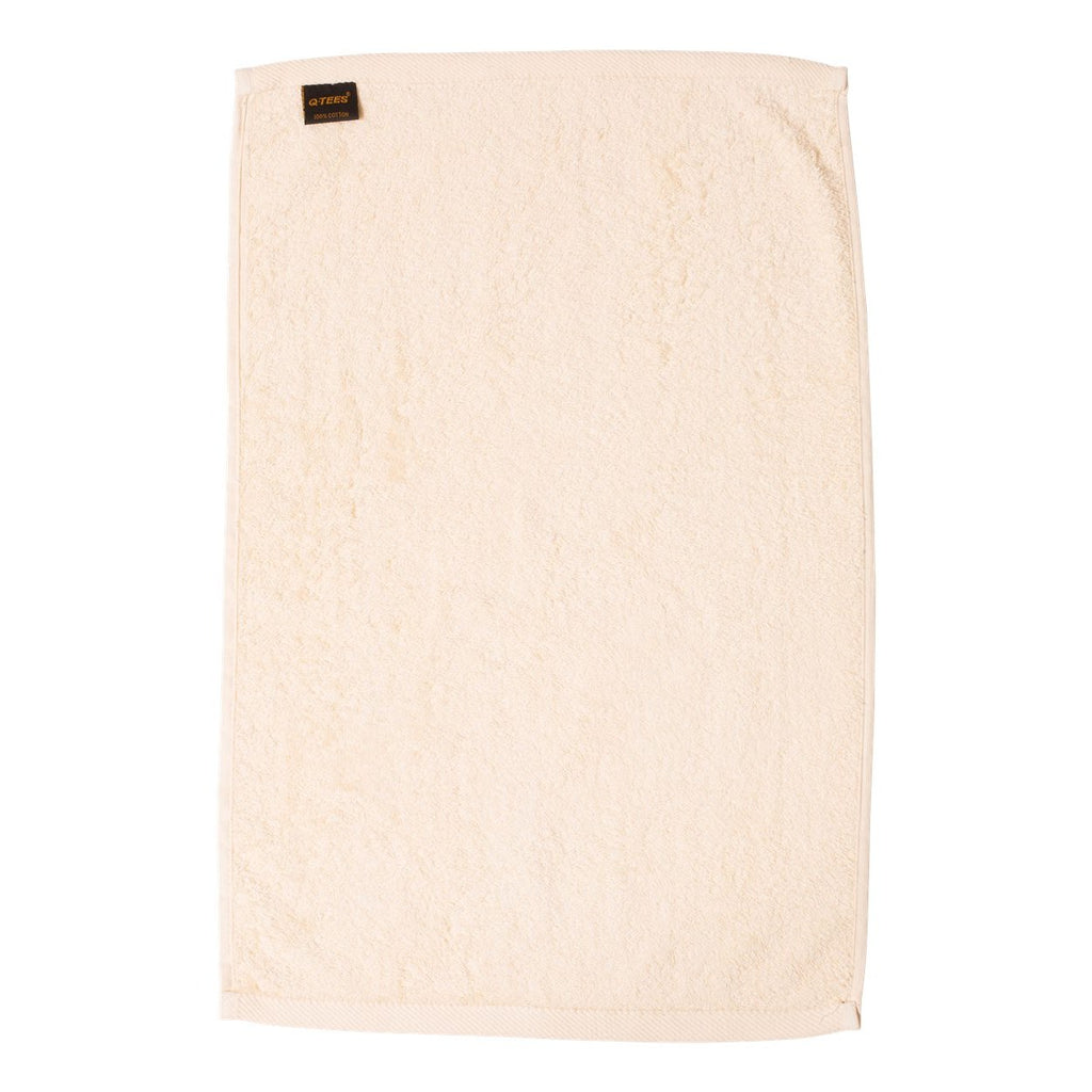 Q-Tees Deluxe Hemmed Hand Towel - Natural - Back