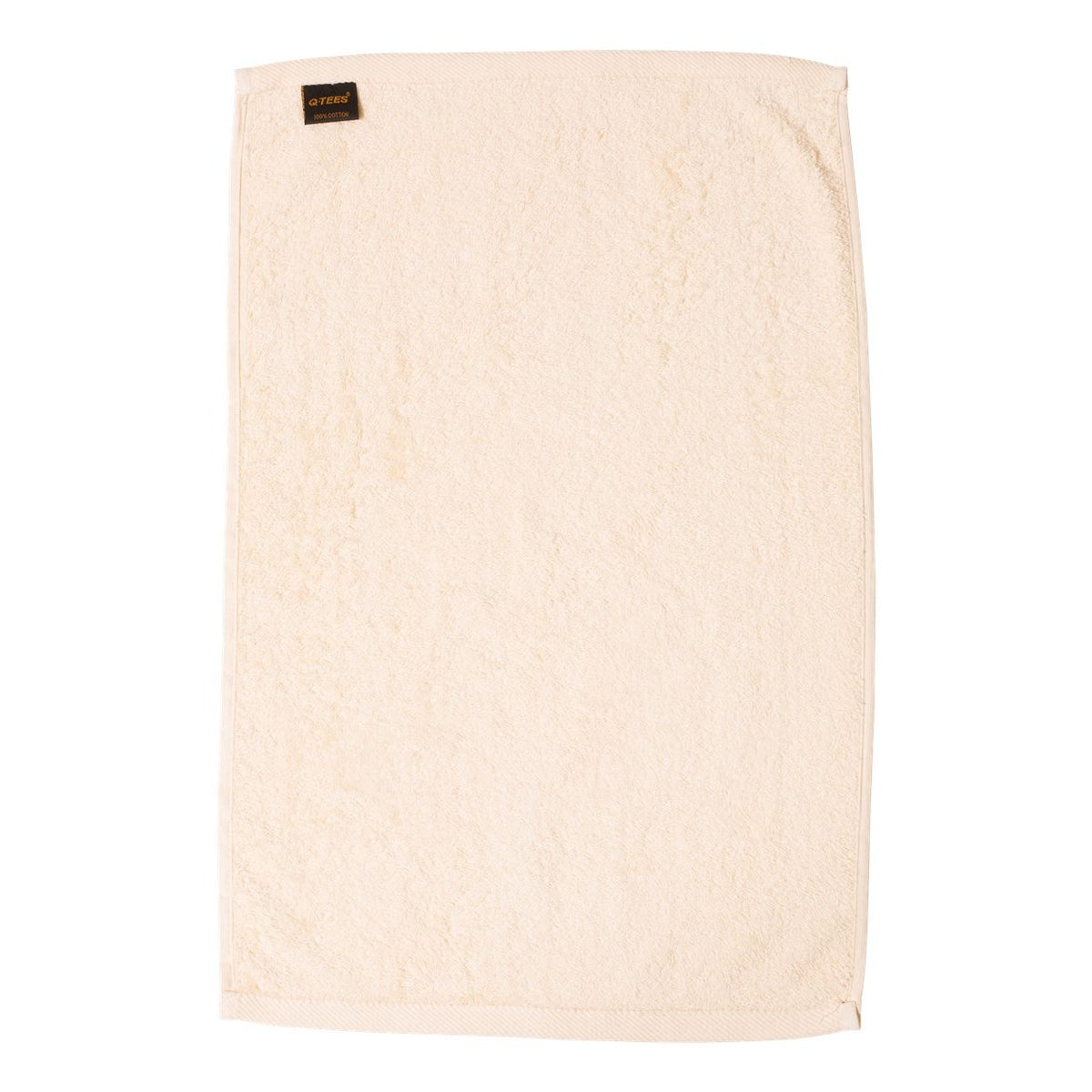 Q-Tees Deluxe Hemmed Hand Towel - Natural - Back