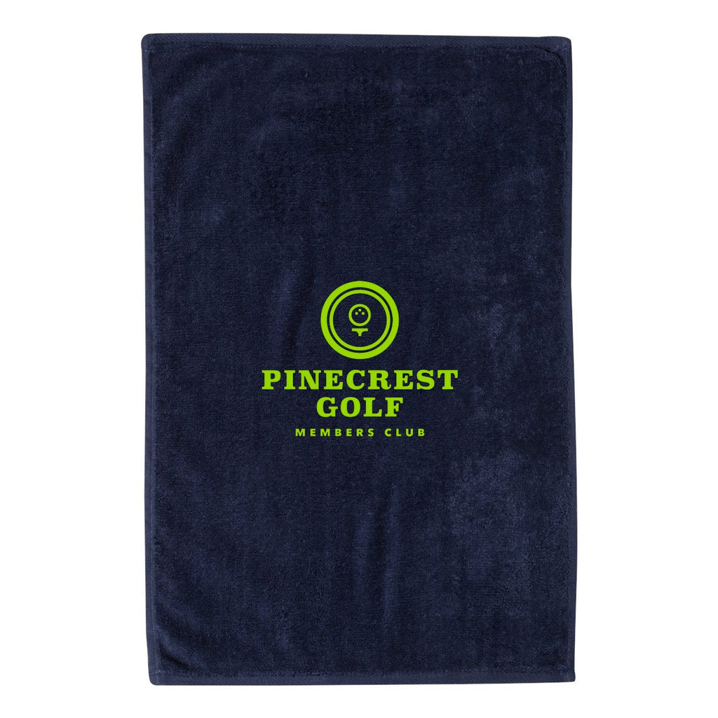 Q-Tees Deluxe Hemmed Hand Towel - Navy - Front