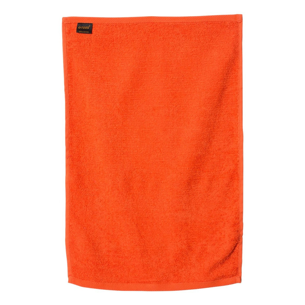 Q-Tees Deluxe Hemmed Hand Towel - Orange - Back