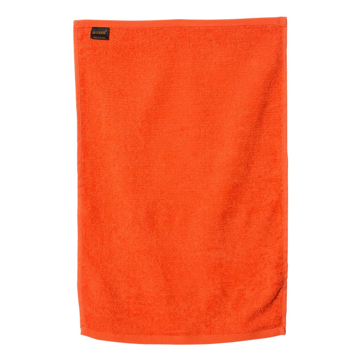 Q-Tees Deluxe Hemmed Hand Towel - Orange - Back