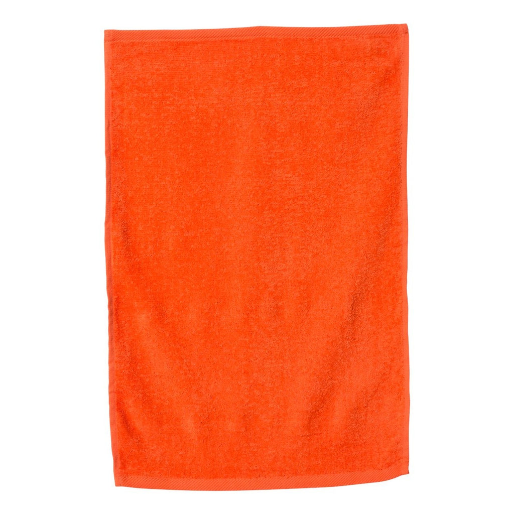 Q-Tees Deluxe Hemmed Hand Towel - Orange - Side
