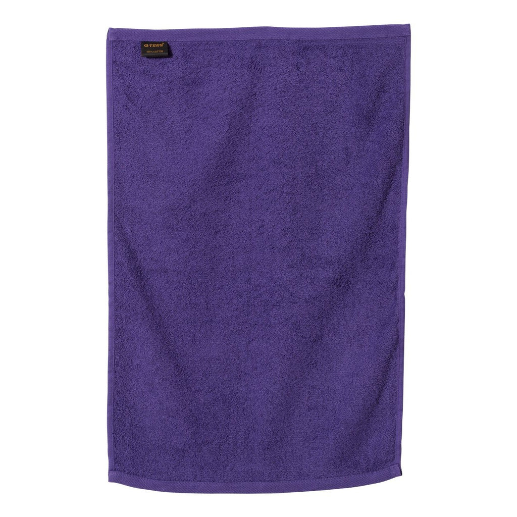 Q-Tees Deluxe Hemmed Hand Towel - Purple - Back