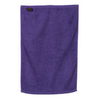 Q-Tees Deluxe Hemmed Hand Towel - Purple - Back