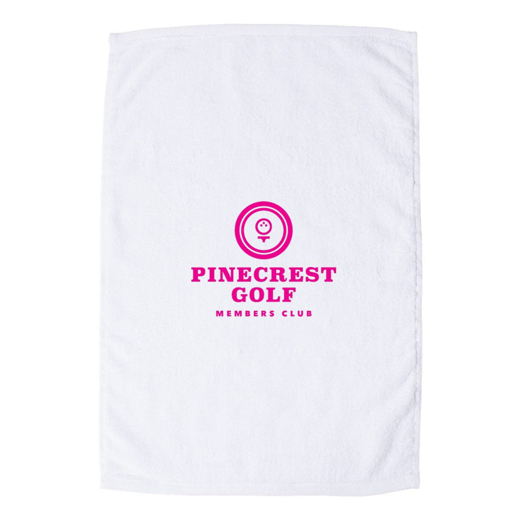 Q-Tees Deluxe Hemmed Hand Towel - White - Front