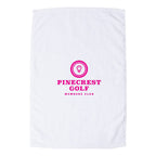 Q-Tees Deluxe Hemmed Hand Towel - White - Front