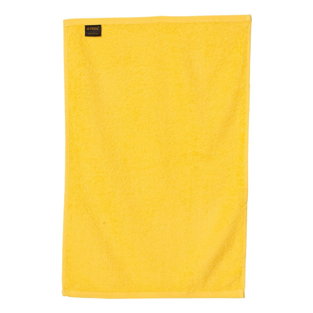 Q-Tees Deluxe Hemmed Hand Towel - Yellow - Back