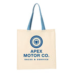 Q-Tees Economical Tote with Contrast-Color Handles - Natural/ Carolina Blue - Front