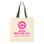 Q-Tees Economical Tote with Contrast-Color Handles - Natural/ Forest - Front