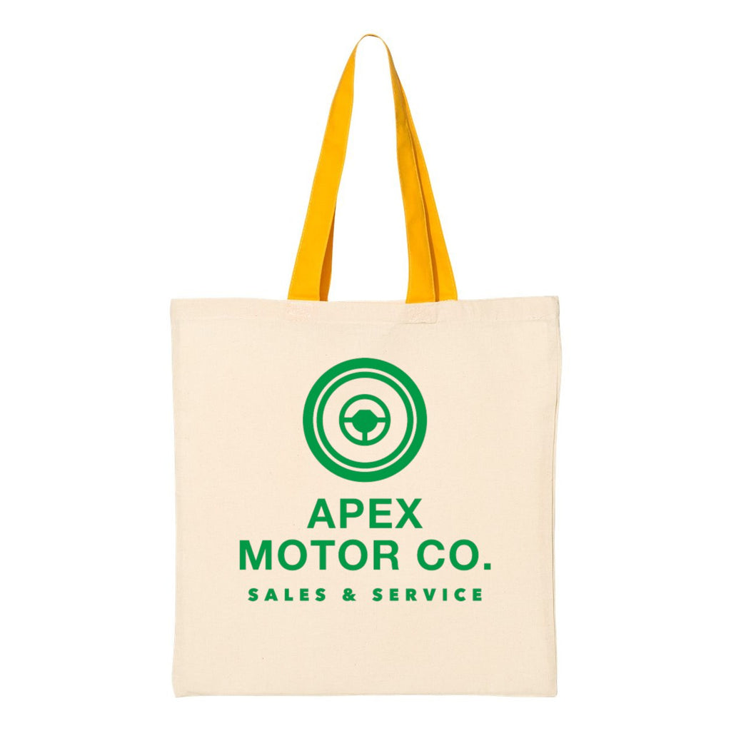 Q-Tees Economical Tote with Contrast-Color Handles - Natural/ Gold - Front