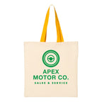 Q-Tees Economical Tote with Contrast-Color Handles - Natural/ Gold - Front