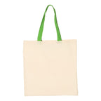 Q-Tees Economical Tote with Contrast-Color Handles - Natural/ Lime - Back