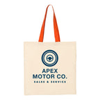 Q-Tees Economical Tote with Contrast-Color Handles - Natural/ Orange - Front