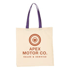 Q-Tees Economical Tote with Contrast-Color Handles - Natural/ Purple - Front