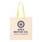 Q-Tees Economical Tote with Contrast-Color Handles - Natural/ Yellow - Front