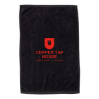 Q-Tees Hemmed Hand Towel - Black - Front