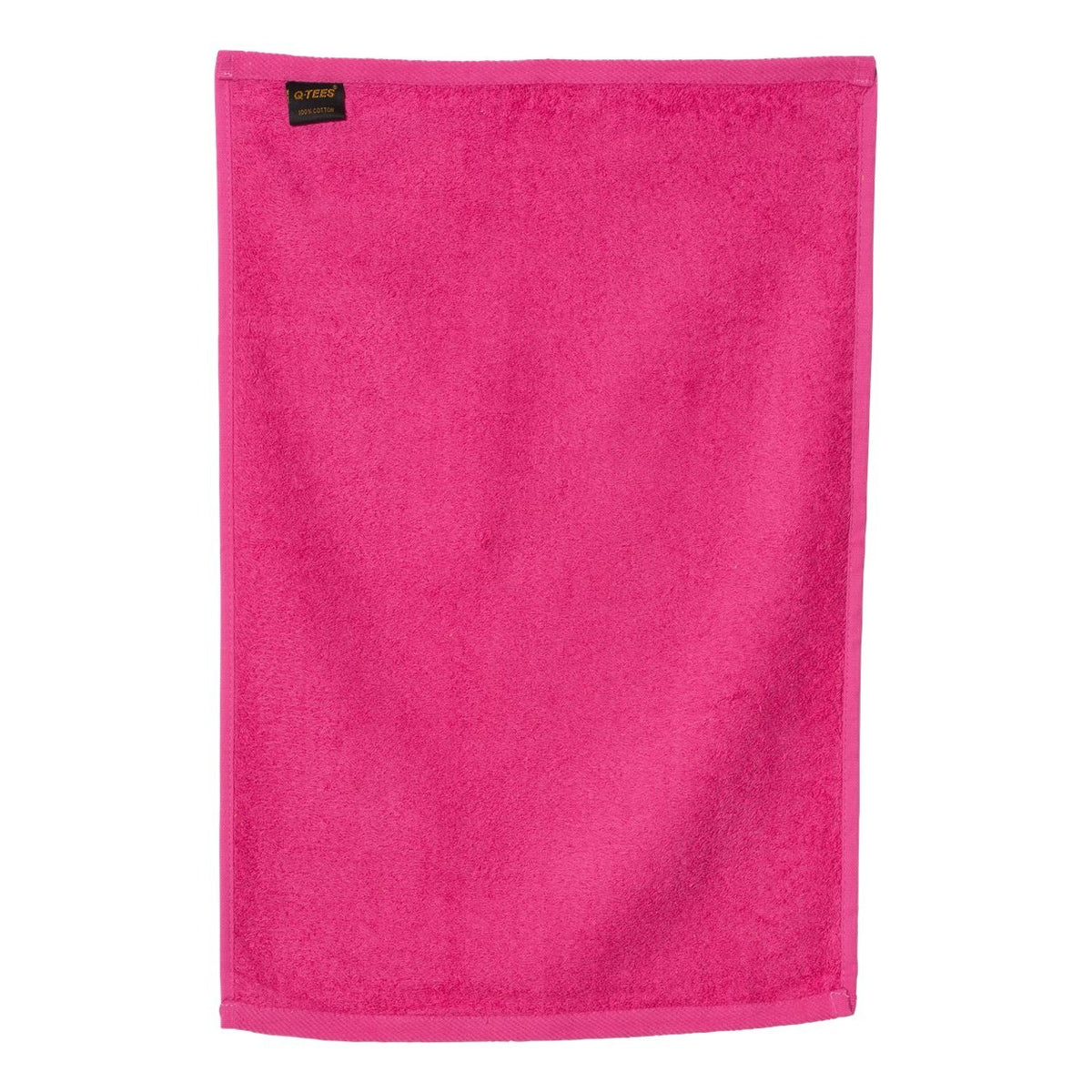 Q-Tees Hemmed Hand Towel - Hot Pink - Back