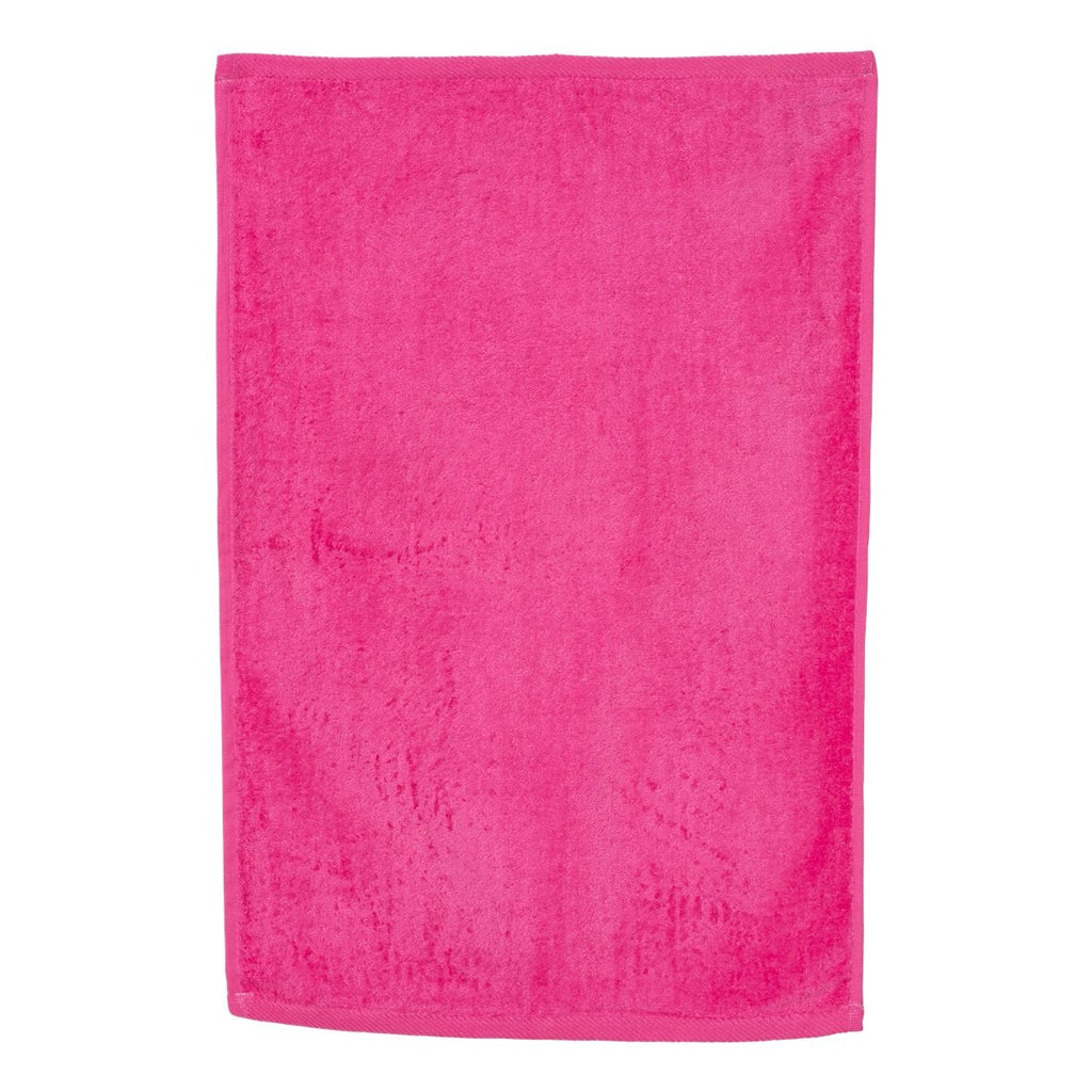 Q-Tees Hemmed Hand Towel - Hot Pink - Side