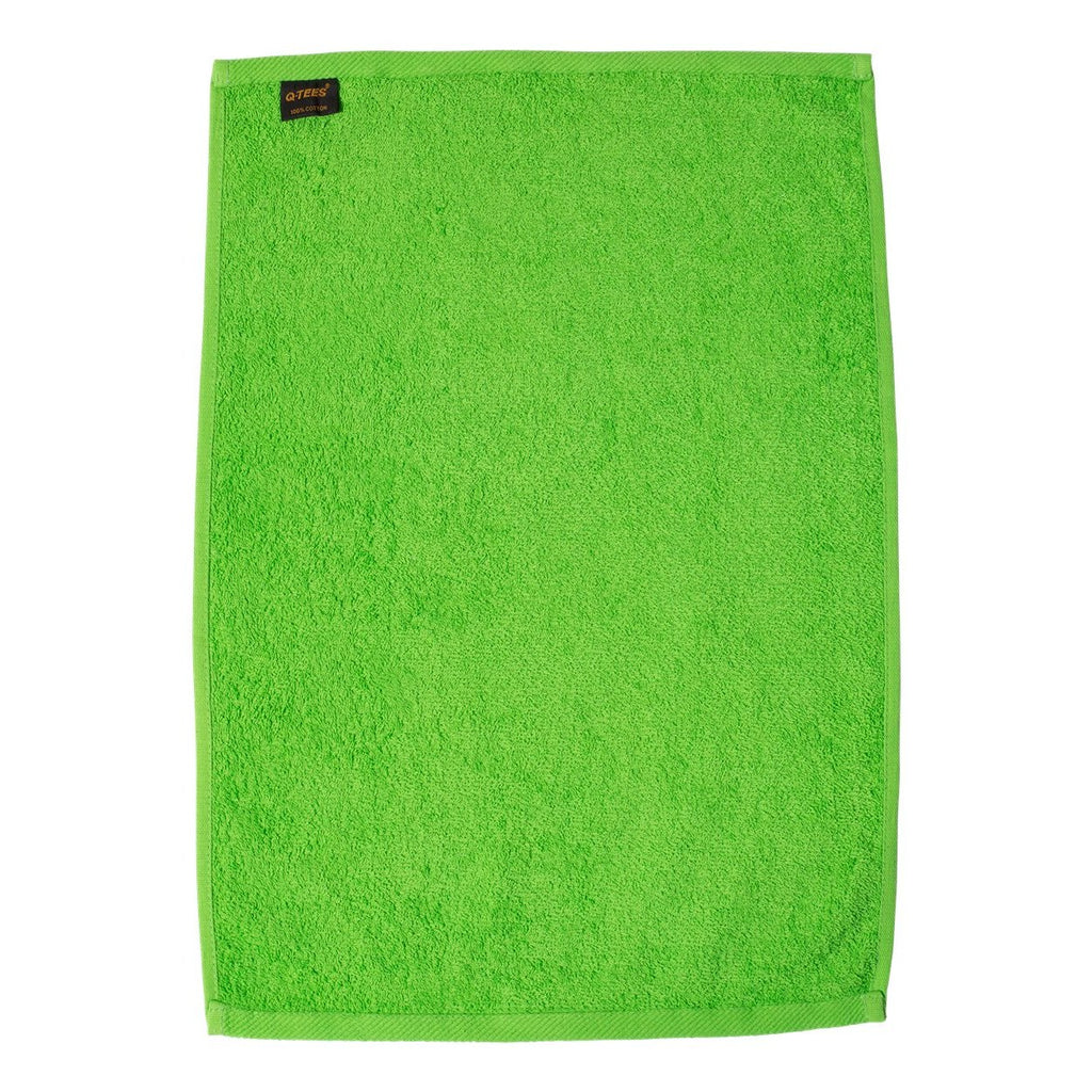 Q-Tees Hemmed Hand Towel - Lime - Back