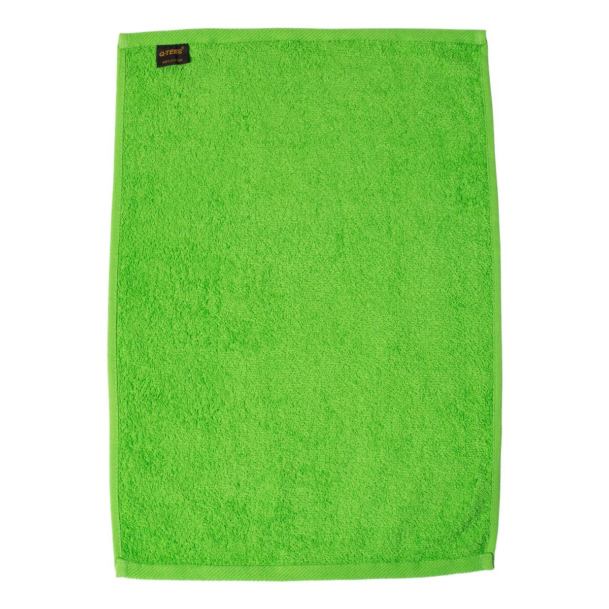 Q-Tees Hemmed Hand Towel - Lime - Back