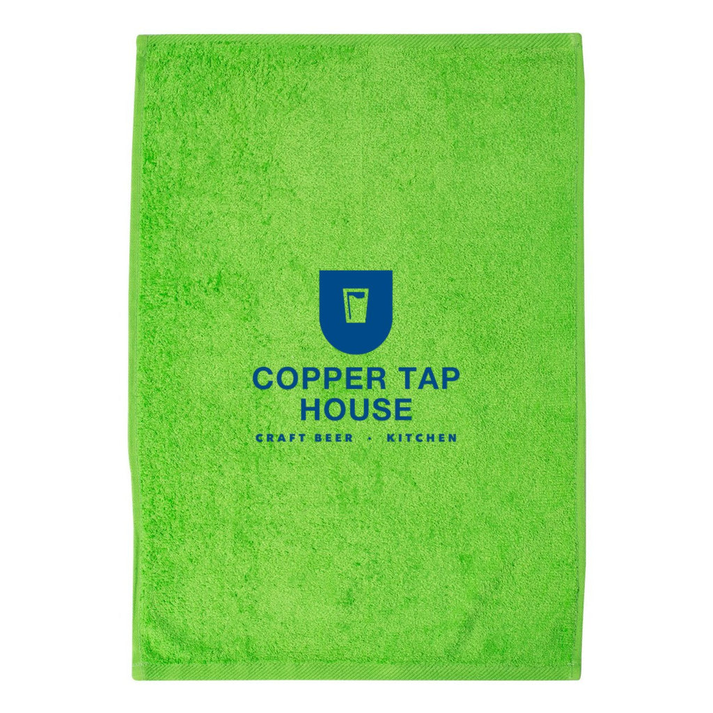 Q-Tees Hemmed Hand Towel - Lime - Front