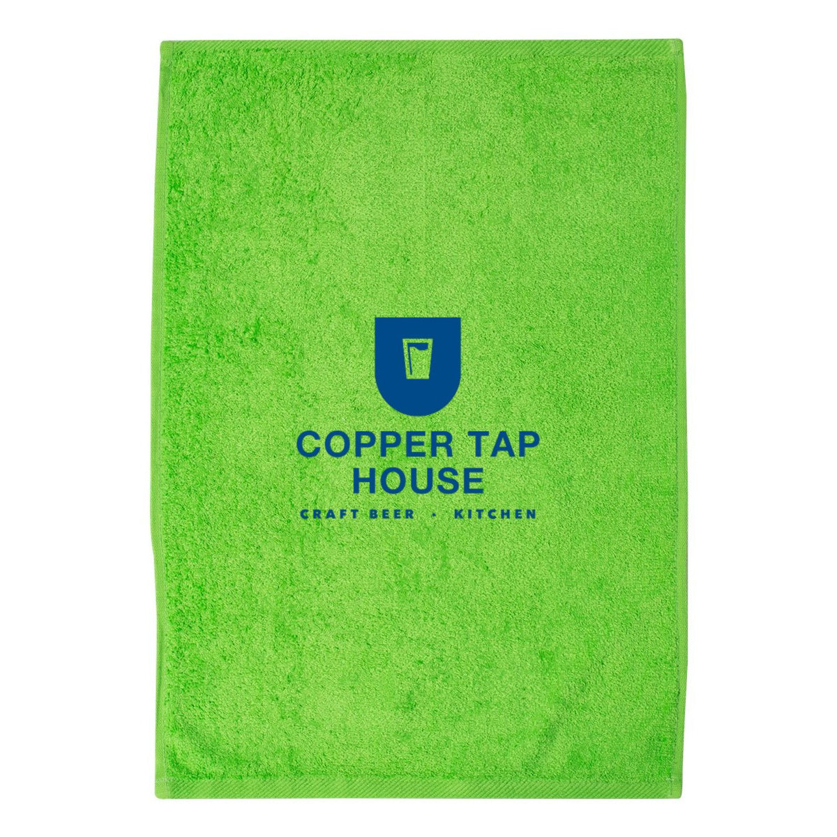 Q-Tees Hemmed Hand Towel - Lime - Front