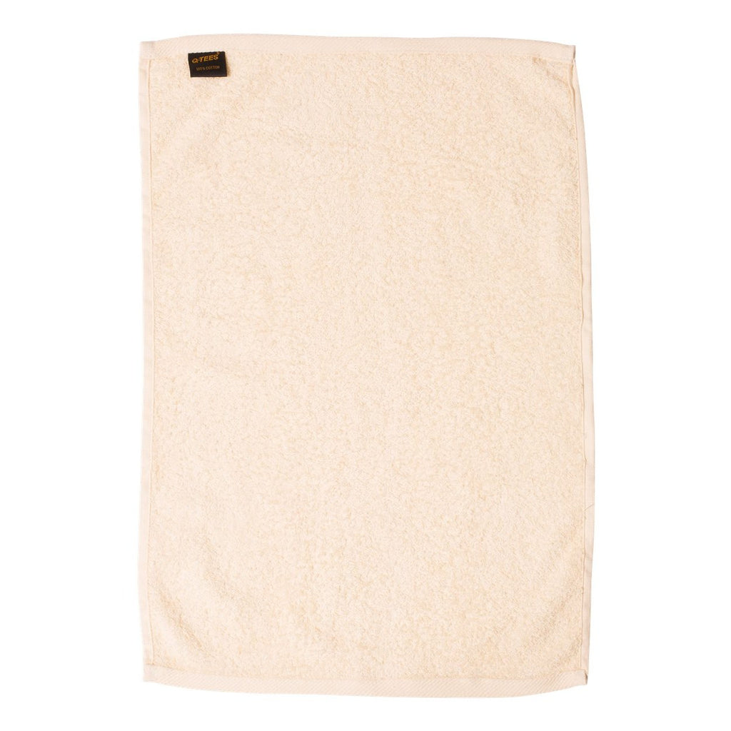 Q-Tees Hemmed Hand Towel - Natural - Back