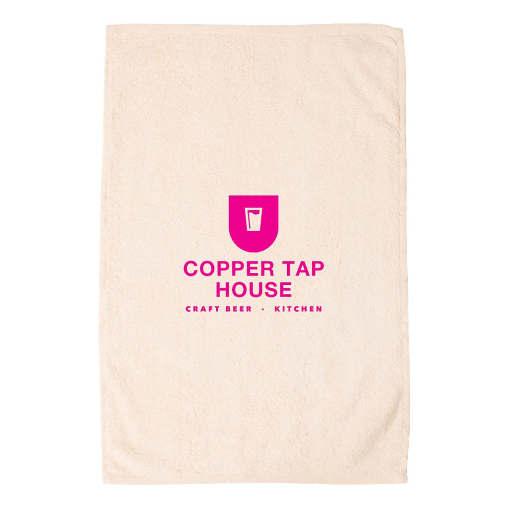 Q-Tees Hemmed Hand Towel - Natural - Front