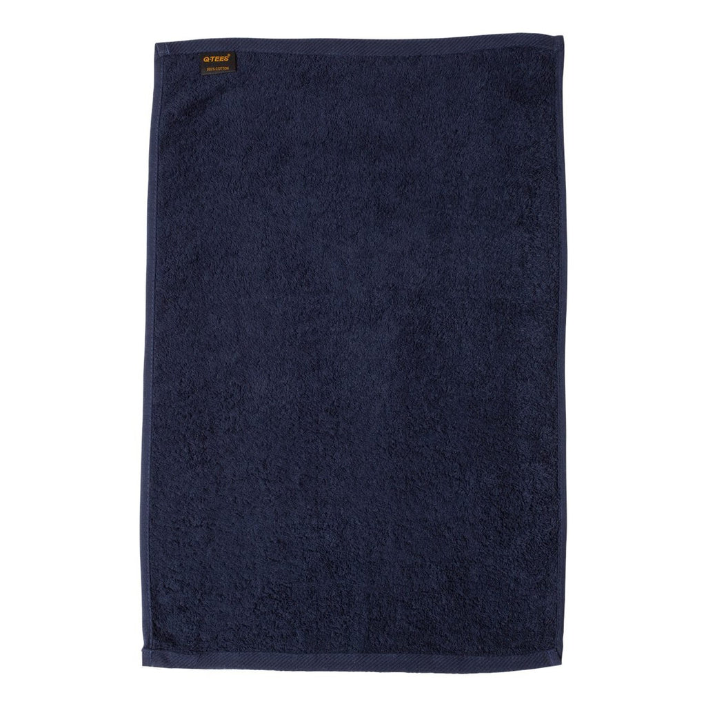 Q-Tees Hemmed Hand Towel - Navy - Back