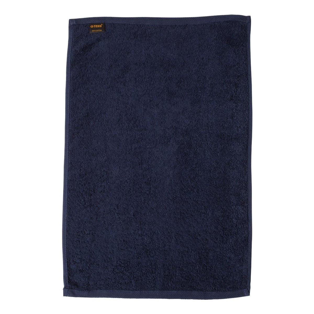 Q-Tees Hemmed Hand Towel - Navy - Back