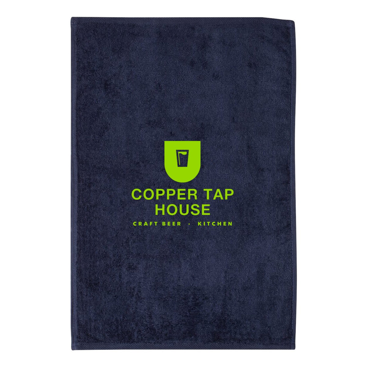 Q-Tees Hemmed Hand Towel - Navy - Front