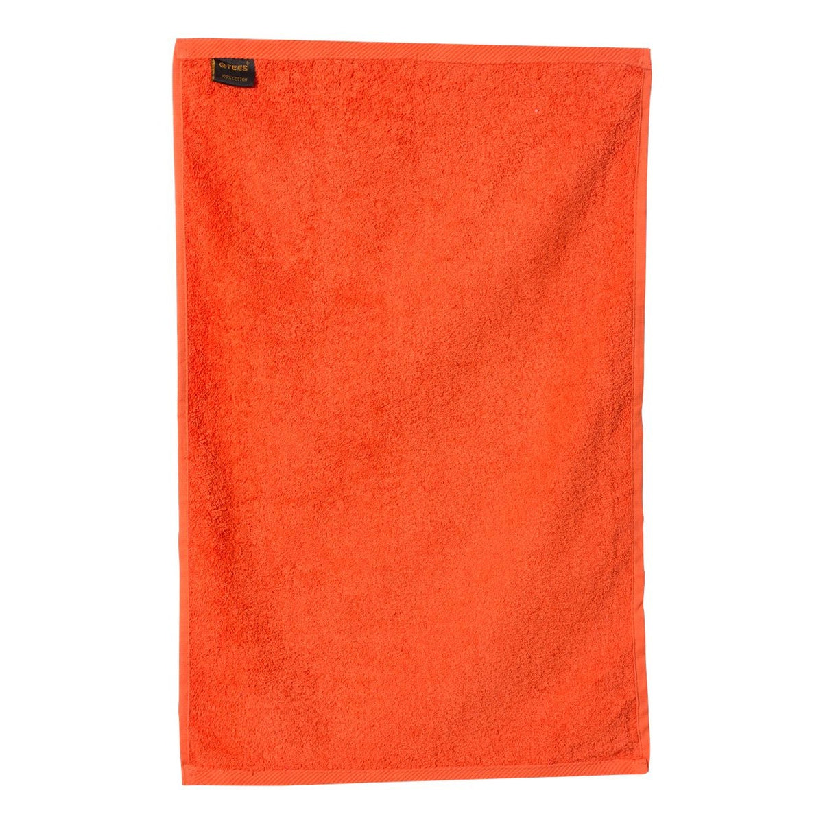 Q-Tees Hemmed Hand Towel - Orange - Back