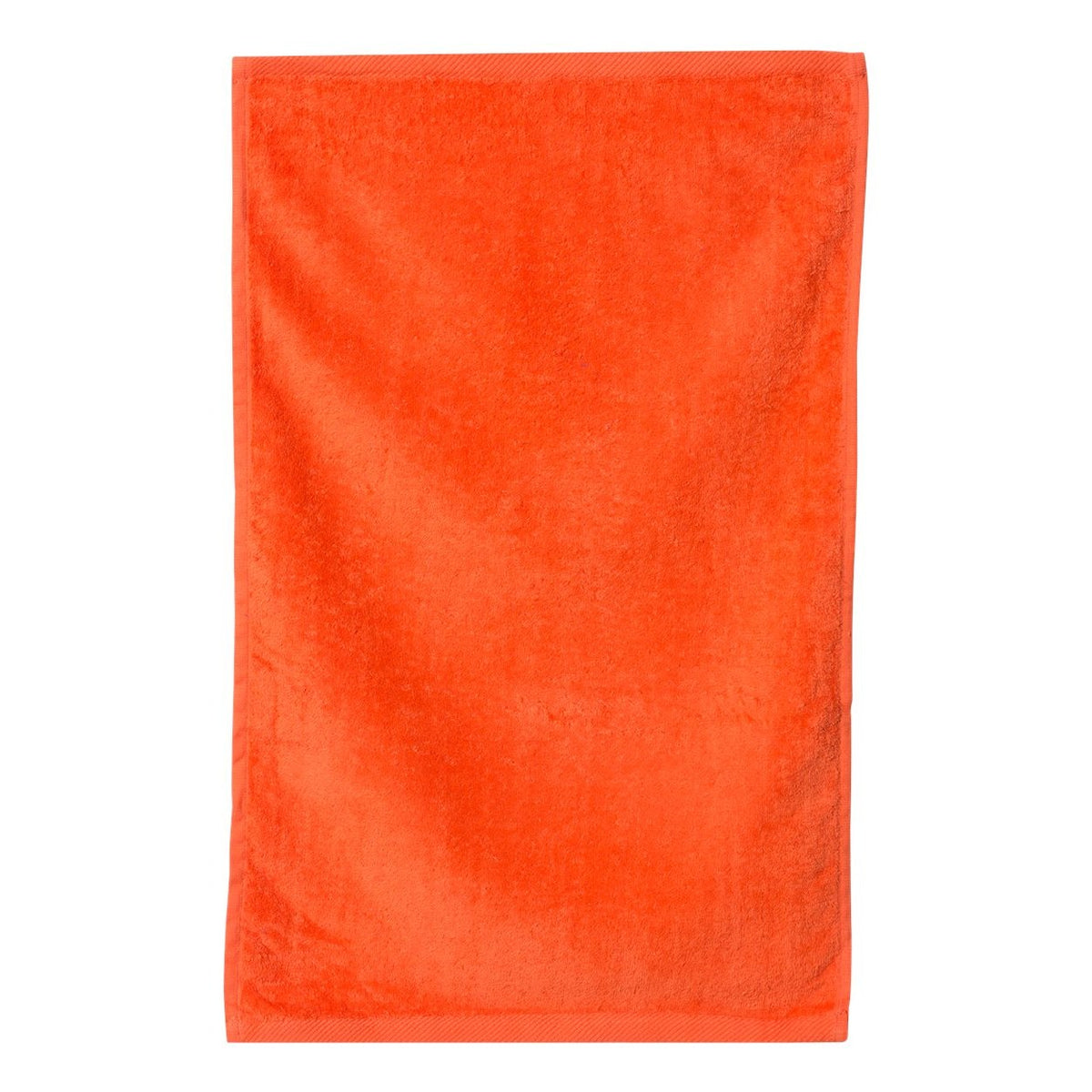 Q-Tees Hemmed Hand Towel - Orange - Side