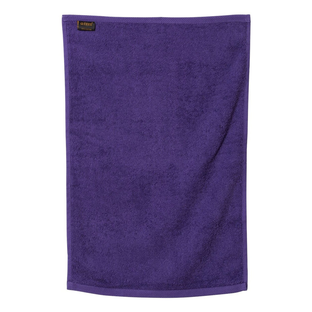 Q-Tees Hemmed Hand Towel - Purple - Back