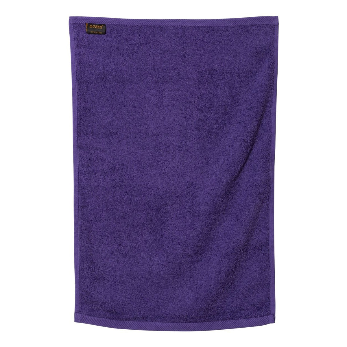 Q-Tees Hemmed Hand Towel - Purple - Back