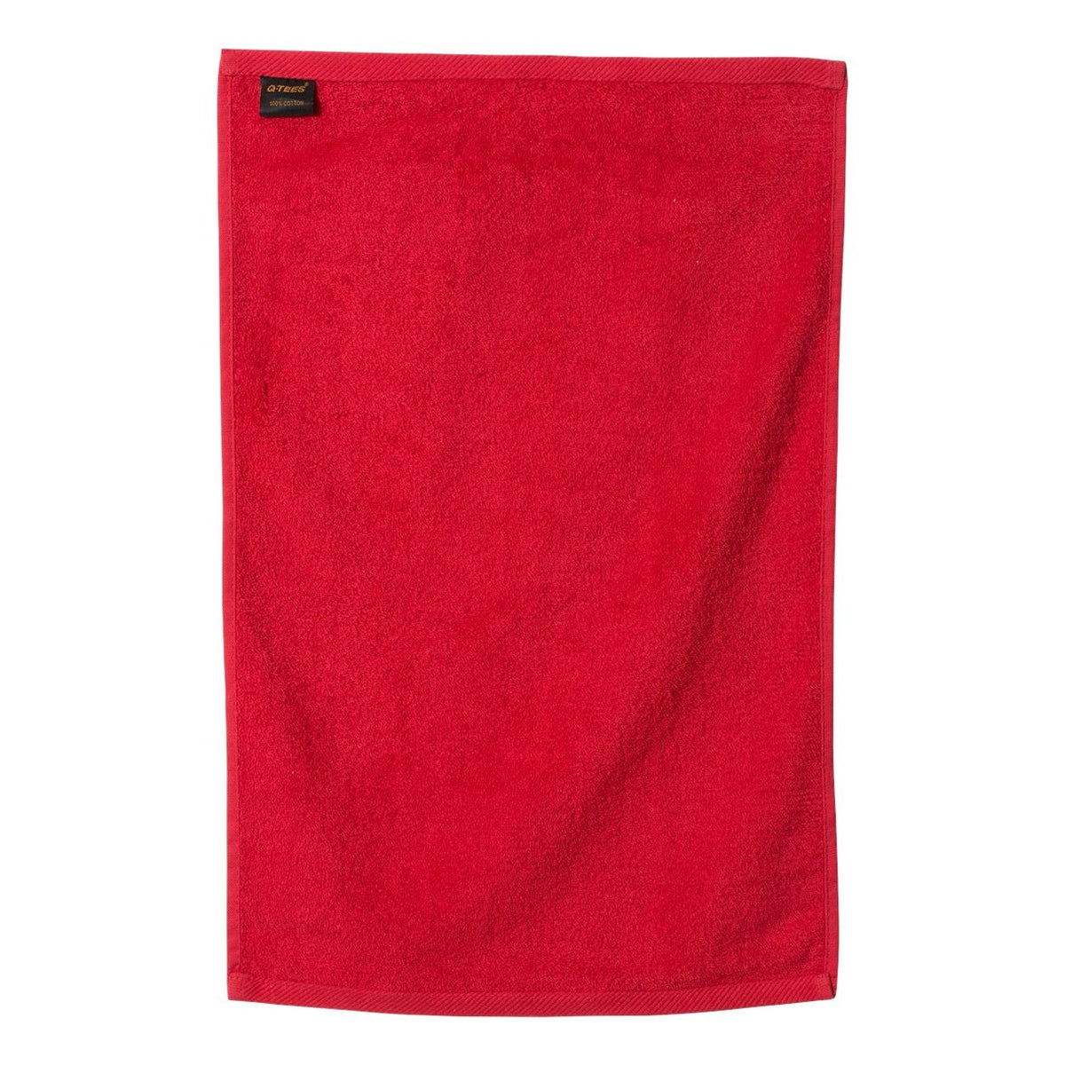 Q-Tees Hemmed Hand Towel - Red - Back