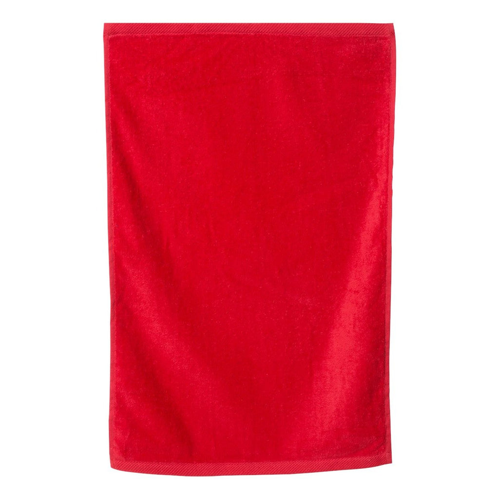 Q-Tees Hemmed Hand Towel - Red - Side