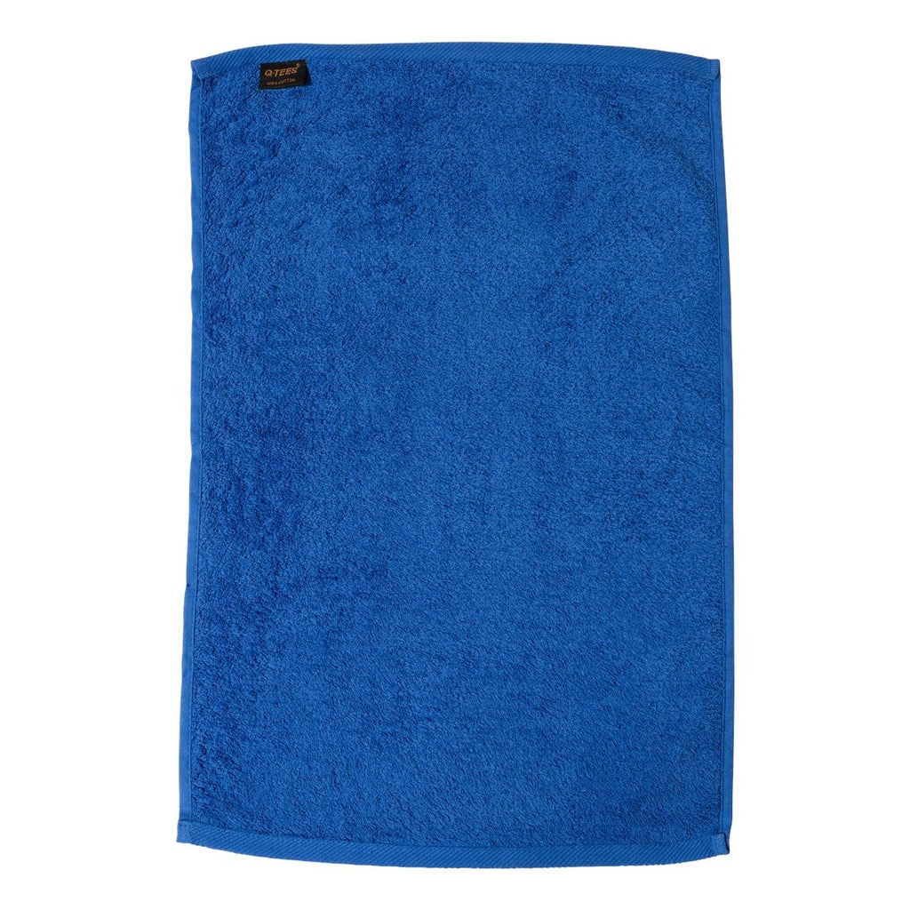 Q-Tees Hemmed Hand Towel - Royal - Back